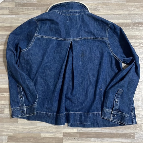 Madewell Size XXL Denim Northward Cropped Army Jacket: Sherpa Edition - Picture 4 of 7